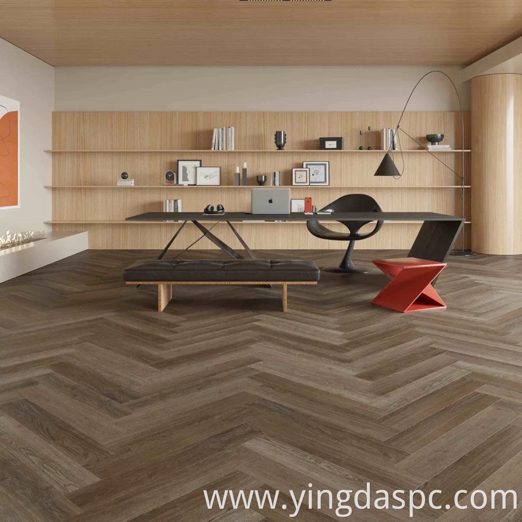 Interior Herringbone & Plank Waterproof Spc Diamond Vinyl Flooring